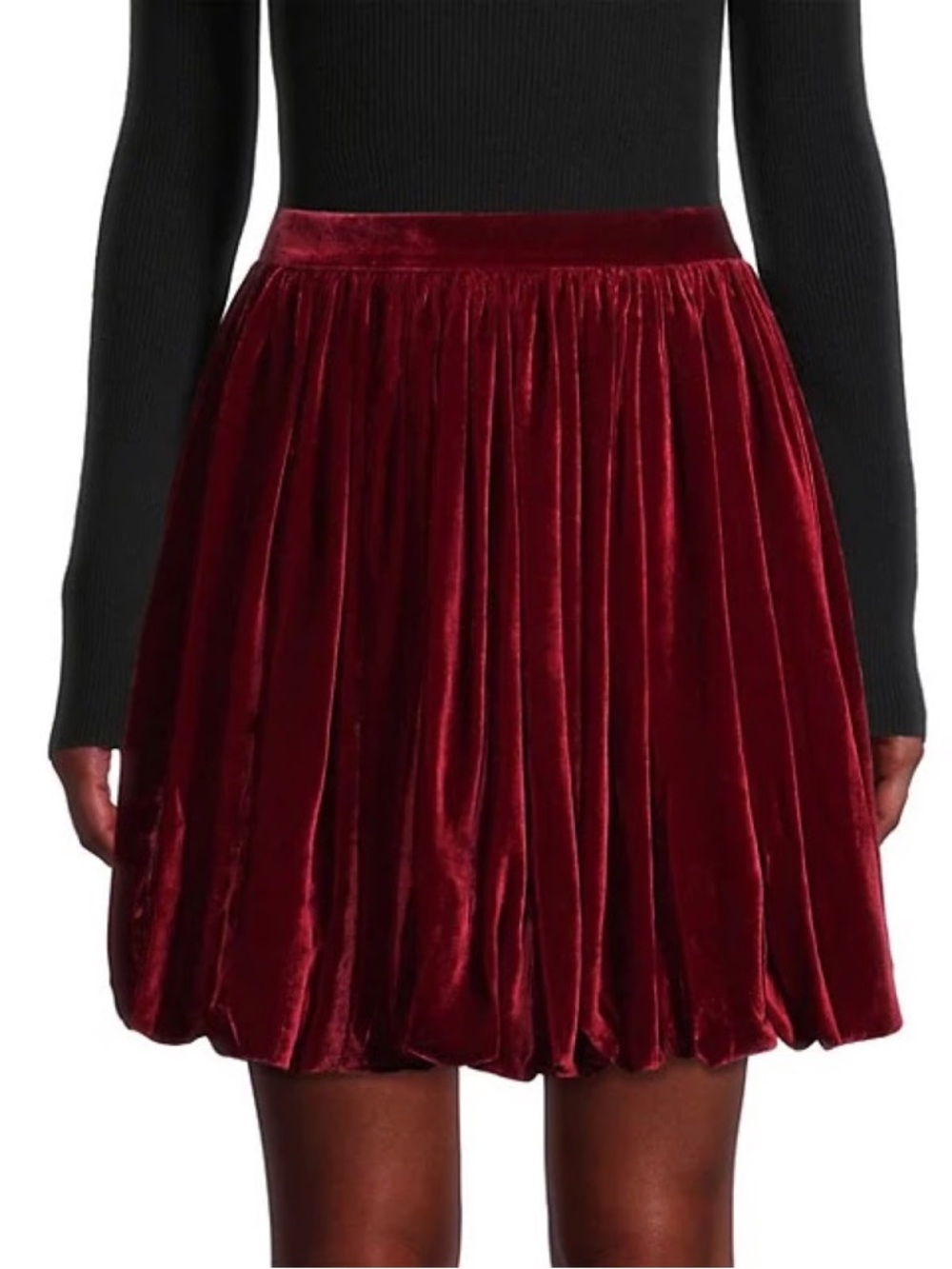 Rebecca Taylor Red Velvet Bubble Mini Skirt